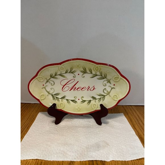 Collectible Fitz And Floyd Christmas Cheer Tray. - Picture 1 of 8